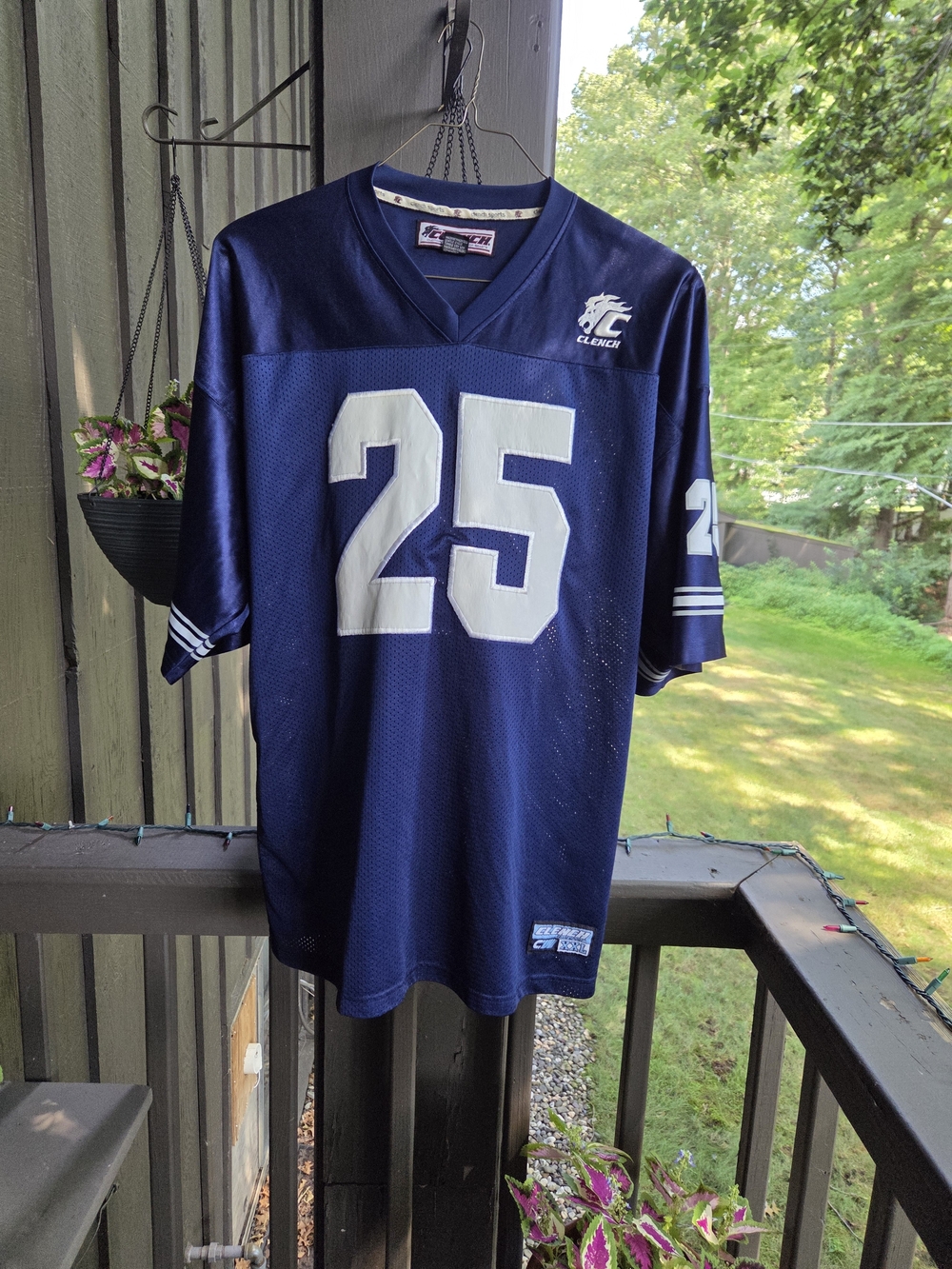 Men’s Clench Navy Blue #25 Football Jersey Sixe XL EUC